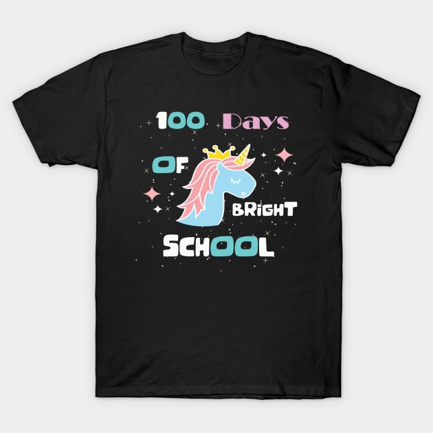 100 Days of Bright School Unicorn Shirt for Teacher or Child T-Shirt by WassilArt